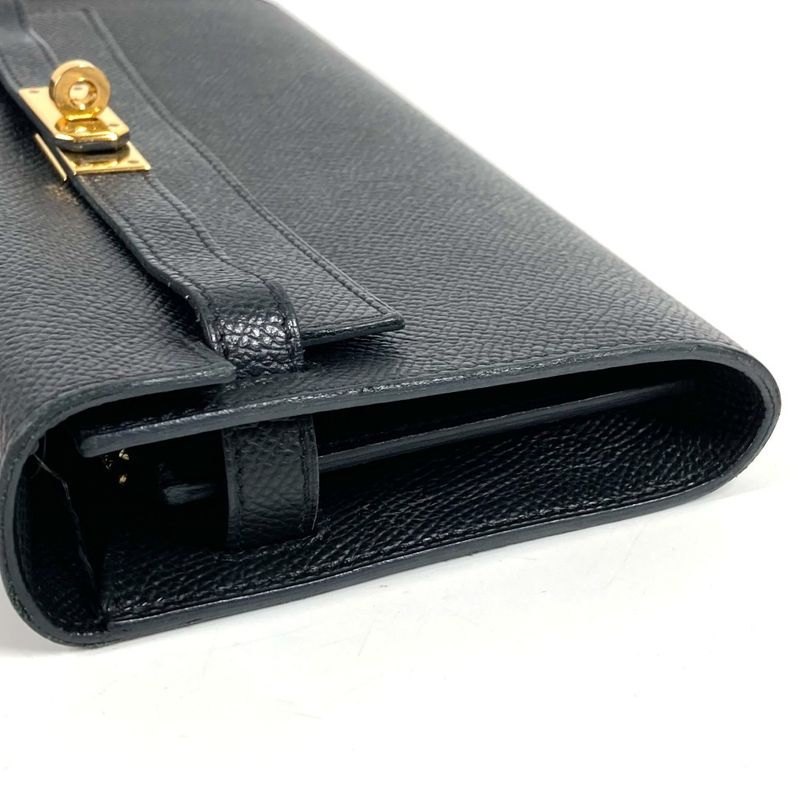 Hermes Long Wallet Kelly Wallet Long to Go Epsom Black