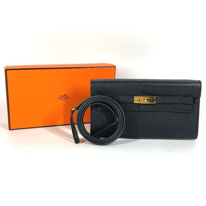 Hermes Long Wallet Kelly Wallet Long to Go Epsom Black