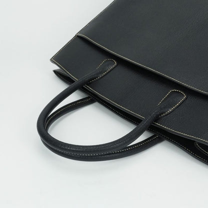 Hermes White Bus GM Tote Chevre Coromandel Noir Black Gold