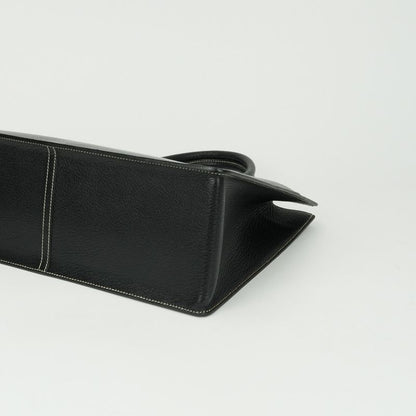 Hermes White Bus GM Tote Chevre Coromandel Noir Black Gold
