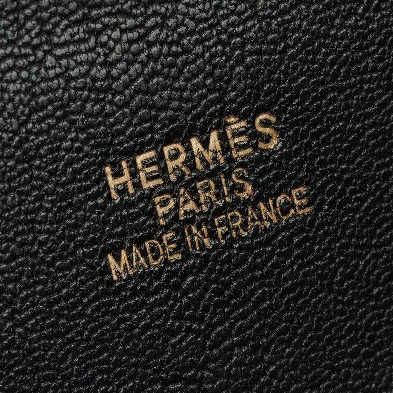 Hermes White Bus GM Tote Chevre Coromandel Noir Black Gold