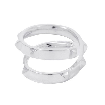 Hermes Ring Clou de Double Finger Silver 53