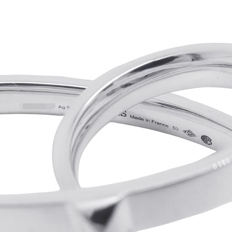 Hermes Ring Clou de Double Finger Silver 53