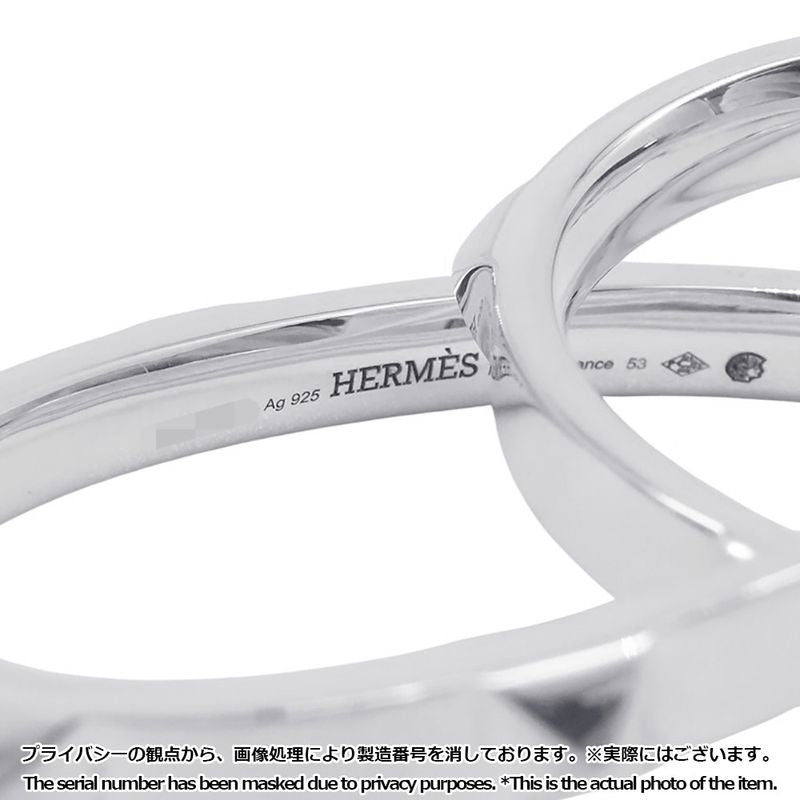 Hermes Ring Clou de Double Finger Silver 53