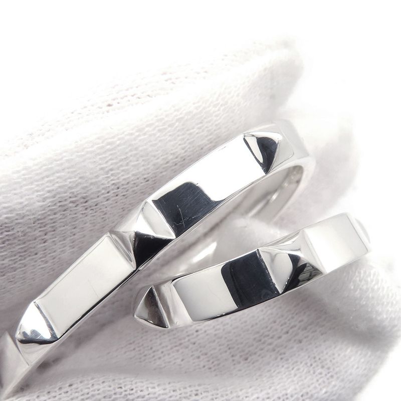 Hermes Ring Clou de Double Finger Silver 53