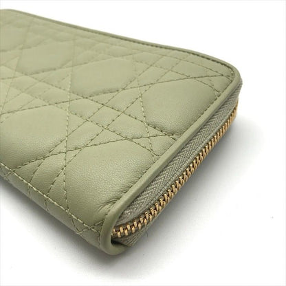 Dior Cannage Leather Wallet Green