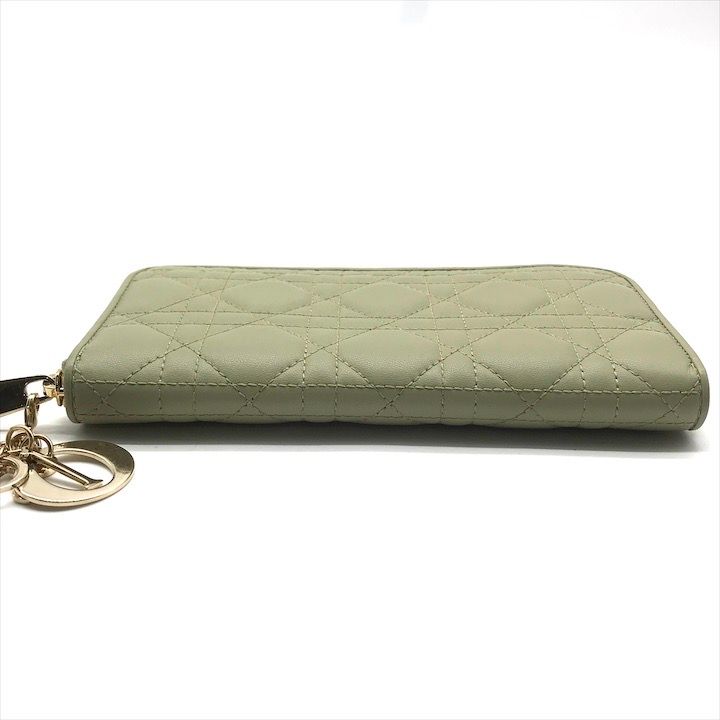 Dior Cannage Leather Wallet Green