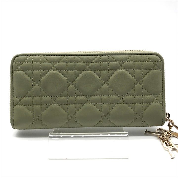 Dior Cannage Leather Wallet Green
