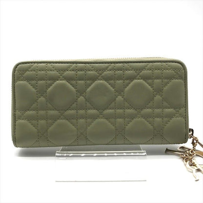 Dior Cannage Leather Wallet Green