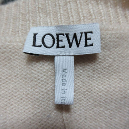 Loewe Anagram V-neck Asymmetric Knit Sweater M Beige