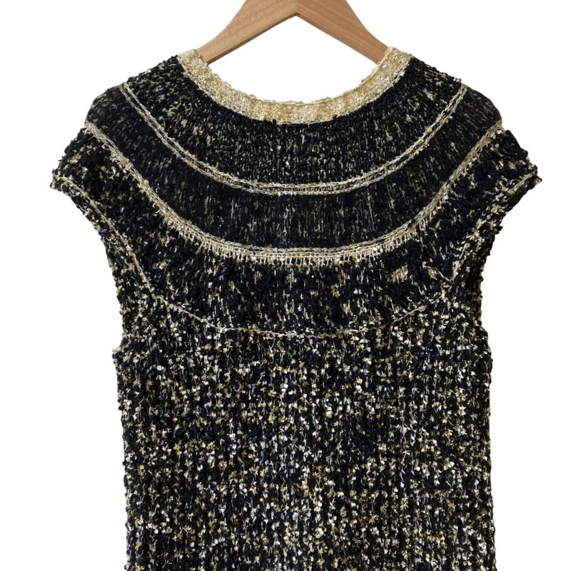 Chanel Icon Button Tweed Knit Dress 34 Multicolor
