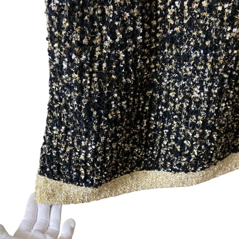 Chanel Icon Button Tweed Knit Dress 34 Multicolor