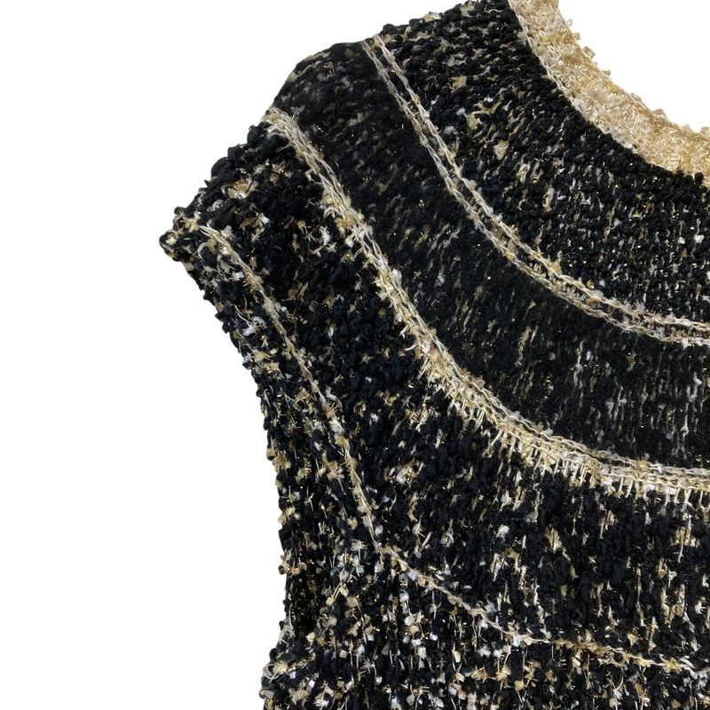 Chanel Icon Button Tweed Knit Dress 34 Multicolor