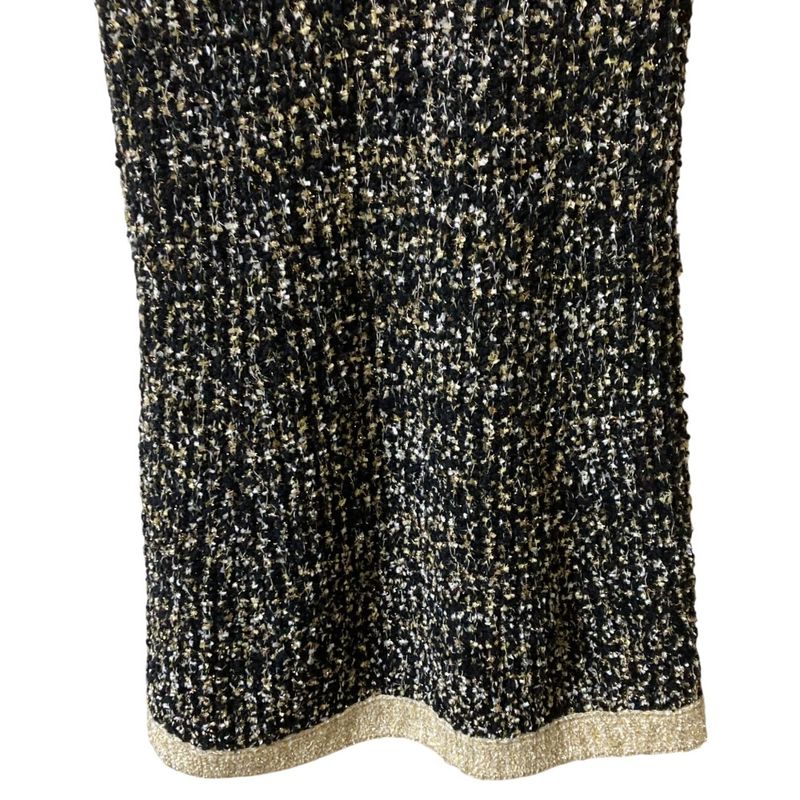 Chanel Icon Button Tweed Knit Dress 34 Multicolor