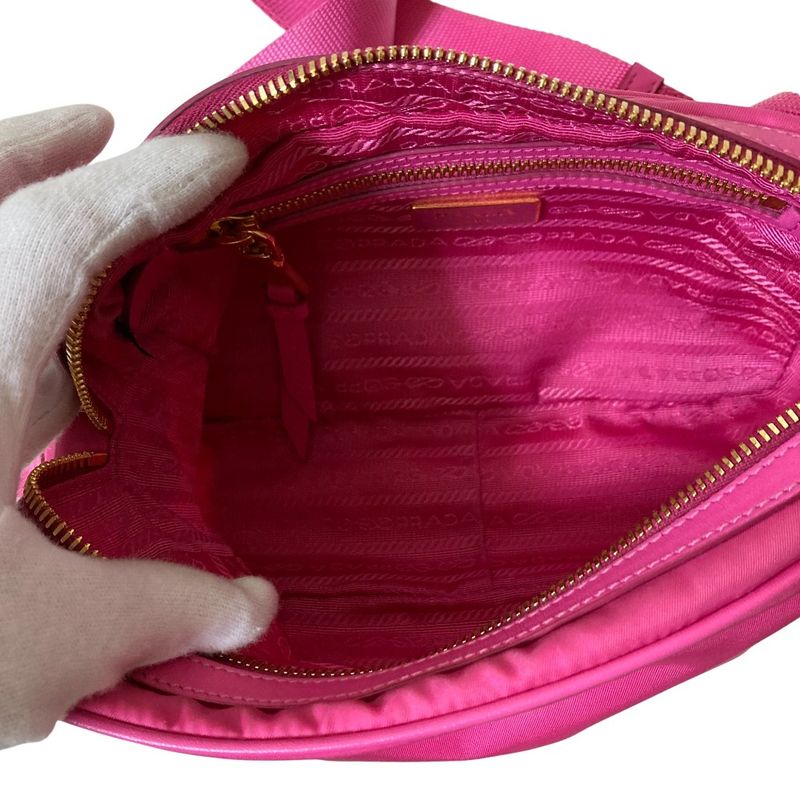 Prada Nylon Canvas Shoulder Bag Pink