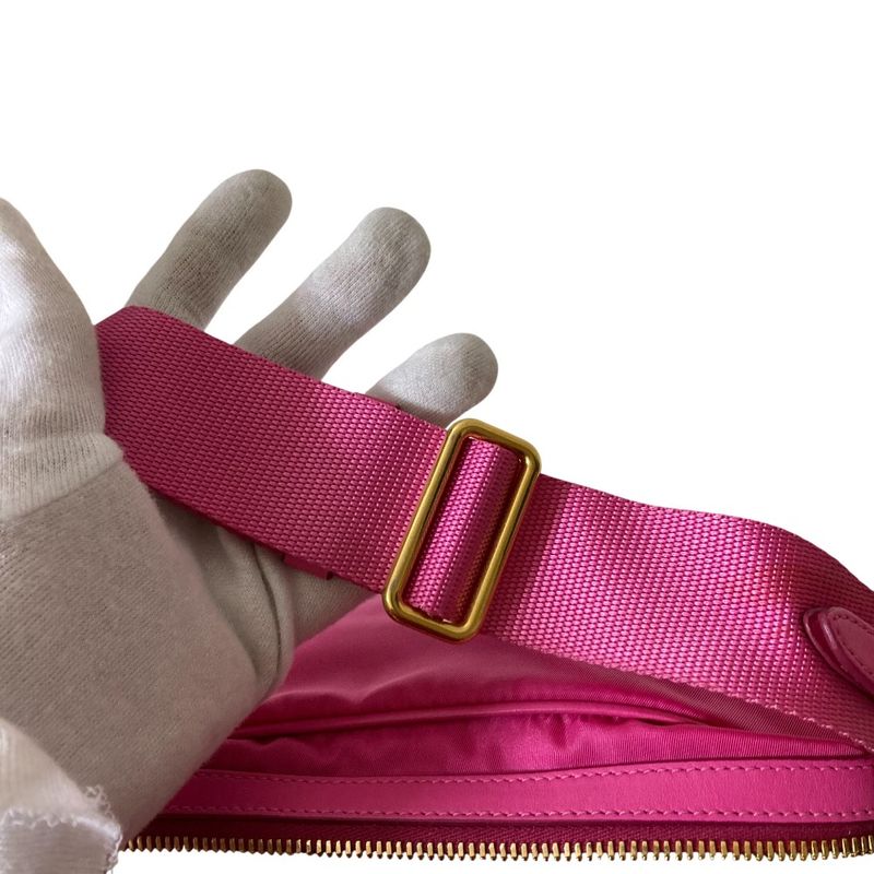 Prada Nylon Canvas Shoulder Bag Pink