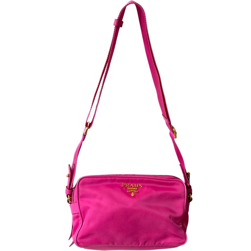 Prada Nylon Canvas Shoulder Bag Pink
