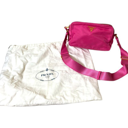 Prada Nylon Canvas Shoulder Bag Pink