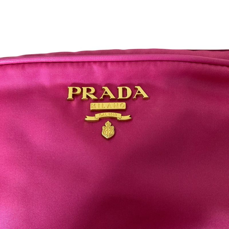 Prada Nylon Canvas Shoulder Bag Pink