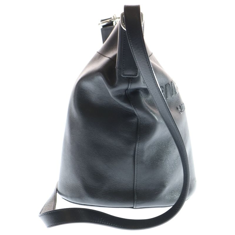 Saint Laurent Paris Rive Gauche Bucket Leather Shoulder Bag Black