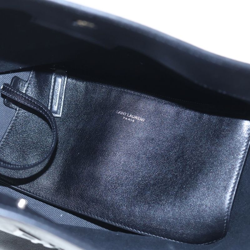 Saint Laurent Paris Rive Gauche Bucket Leather Shoulder Bag Black