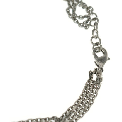 Chanel CC Logo Faux Pearl Rhinestone Bracelet Silver Chain
