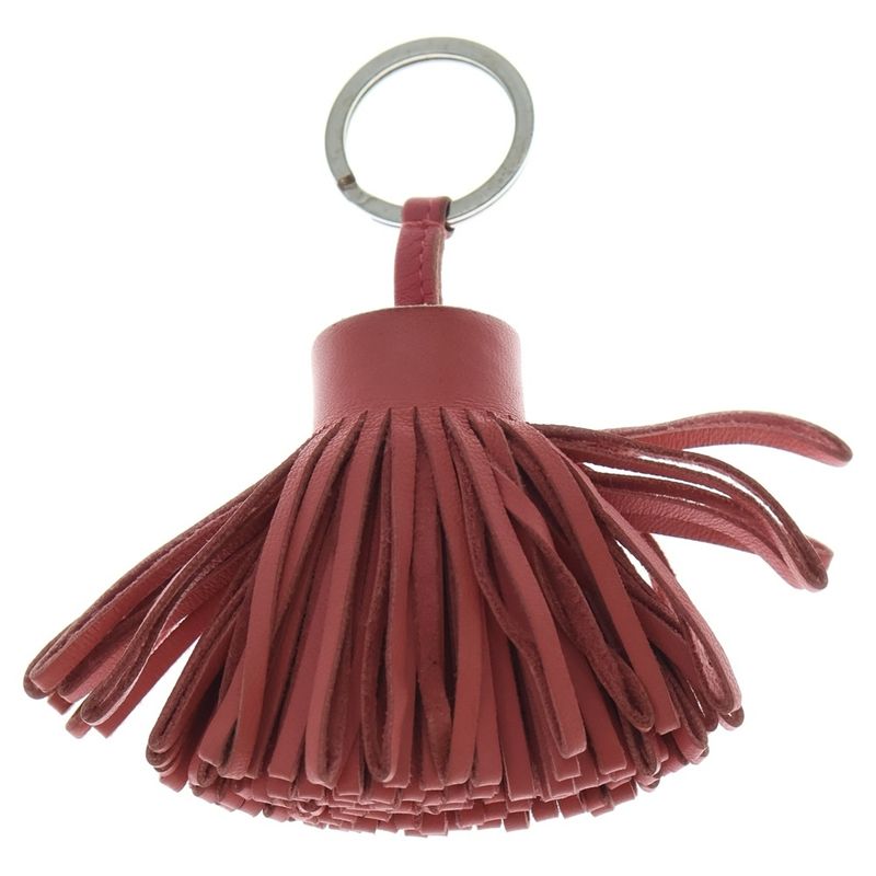Hermes Carmen Key Charm Bag Key Ring Pink Leather Agneau Milo Silver