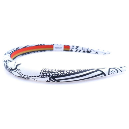 Hermes Headband Zina Zigzag Headband White Black Silk