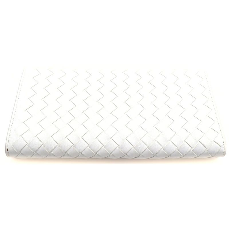 Bottega Veneta Intrecciato Long Wallet Bifold Long Wallet Card Case White