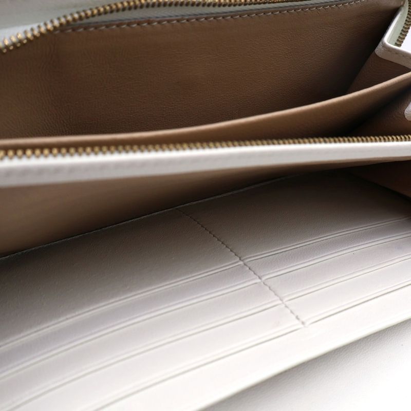 Bottega Veneta Intrecciato Long Wallet Bifold Long Wallet Card Case White