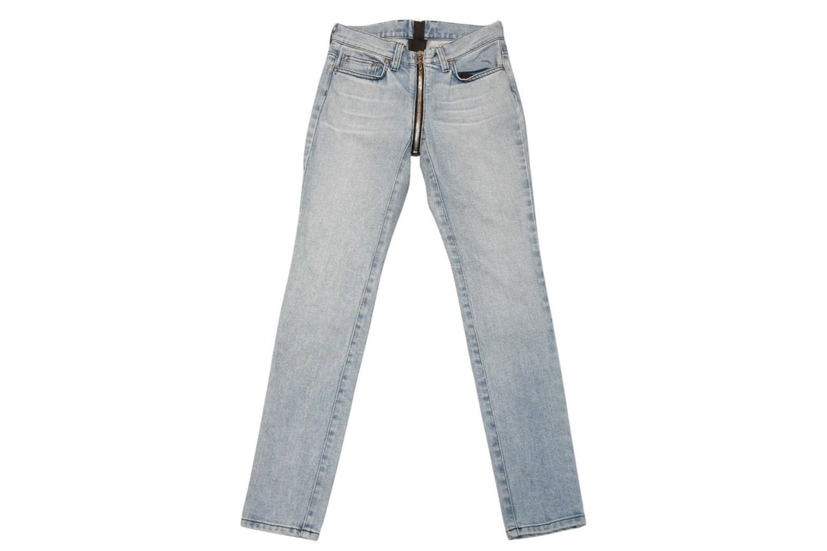 Chrome Hearts Separate Zip Denim Pants Jeans Cross Ball Indigo Blue 4 25