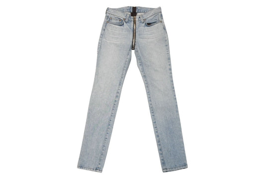 Chrome Hearts Separate Zip Denim Pants Jeans Cross Ball Indigo Blue 4 25