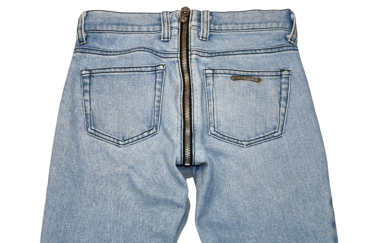 Chrome Hearts Separate Zip Denim Pants Jeans Cross Ball Indigo Blue 4 25 — view 8