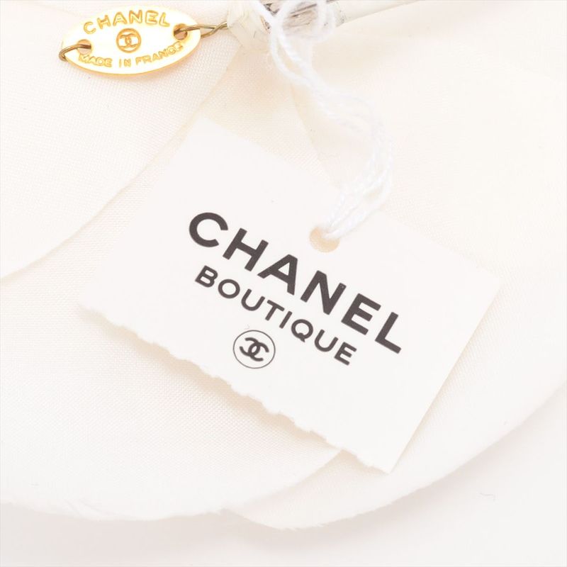 Chanel Camellia Fabric Corsage Brooch White