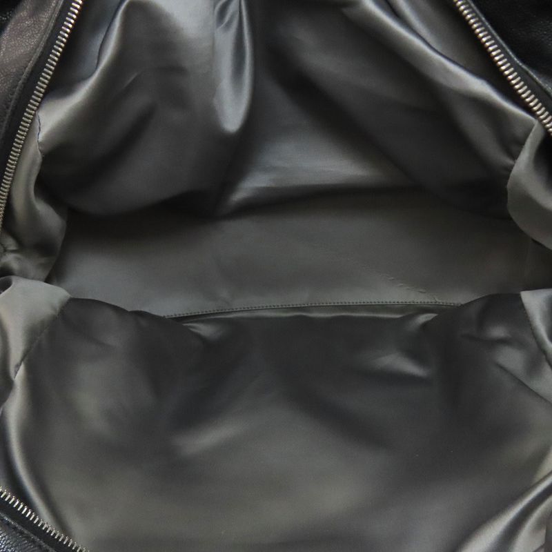 Chanel Quilted Silver Tote Grained Calfskin