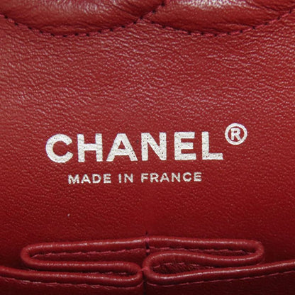 Chanel Quilted Double Flap Silver Shoulder Bag Grained Calfskin