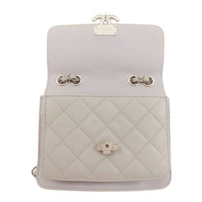 Chanel Half CC Logo Silver Shoulder Bag