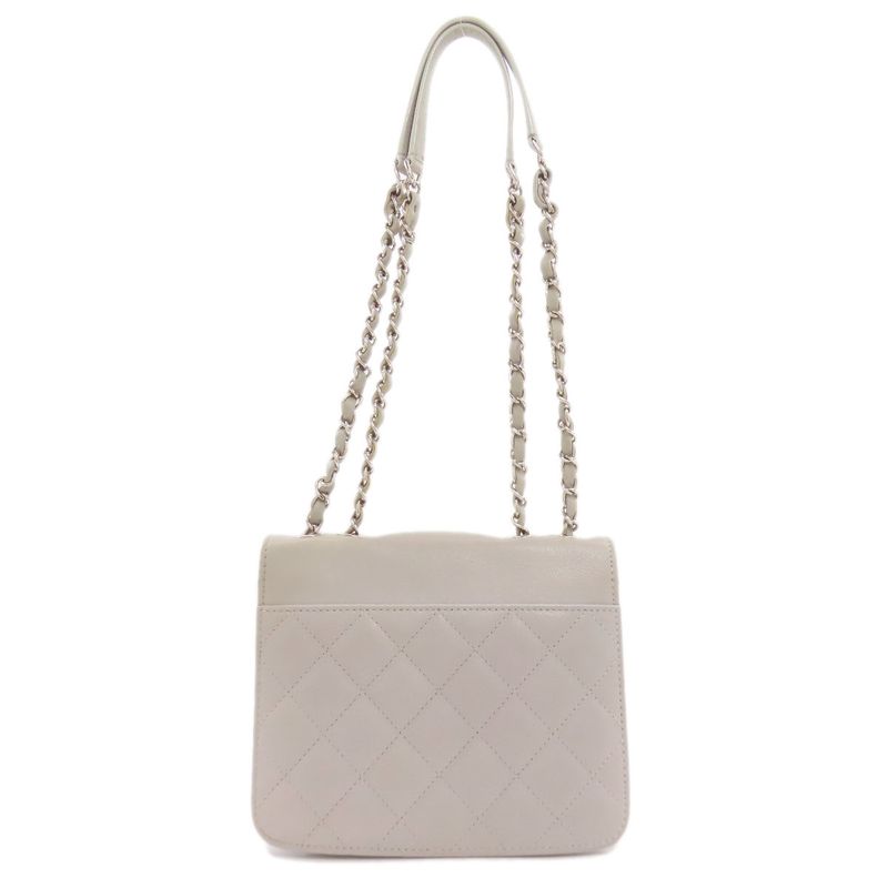 Chanel Half CC Logo Silver Shoulder Bag