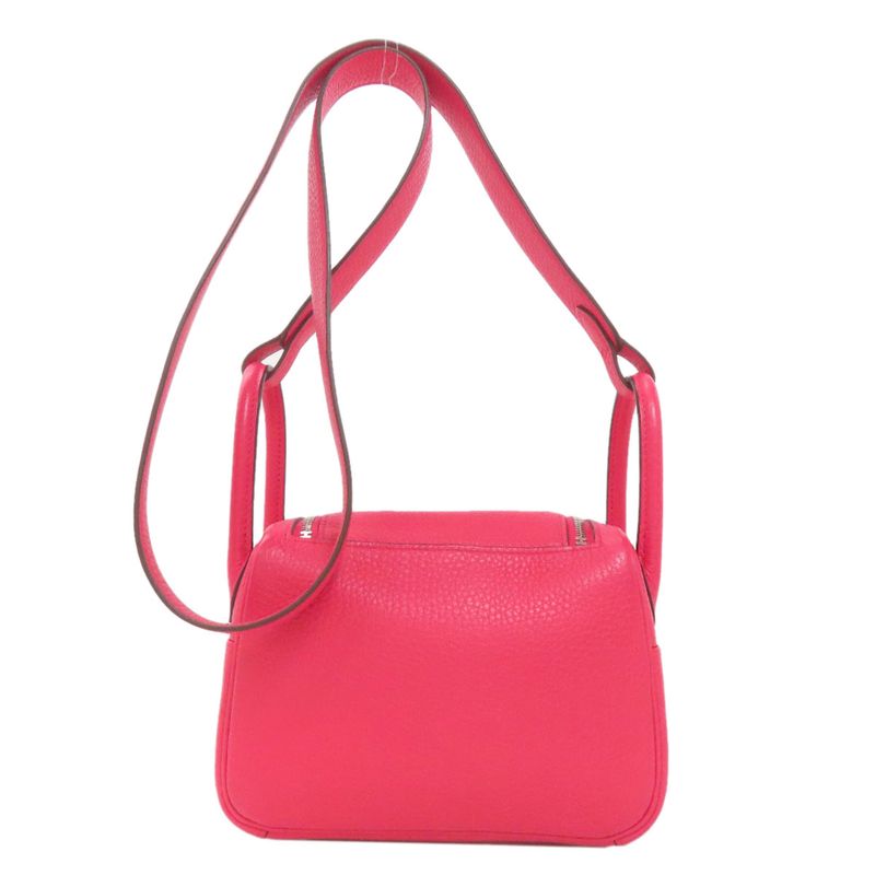 Hermes Lindy 20 Mini Rose Silver Handbag Taurillon