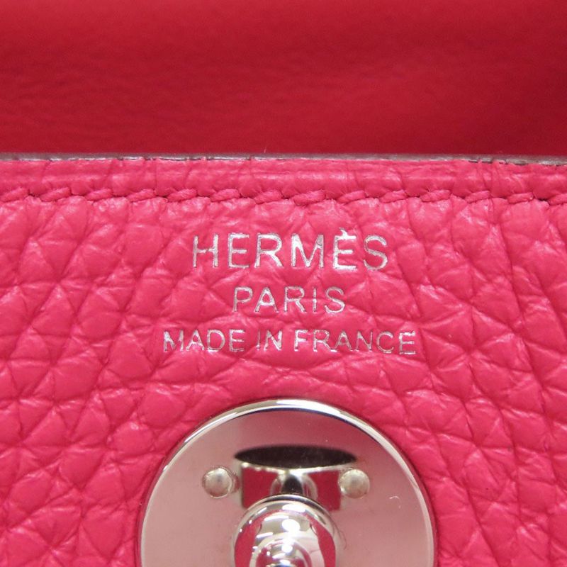Hermes Lindy 20 Mini Rose Silver Handbag Taurillon