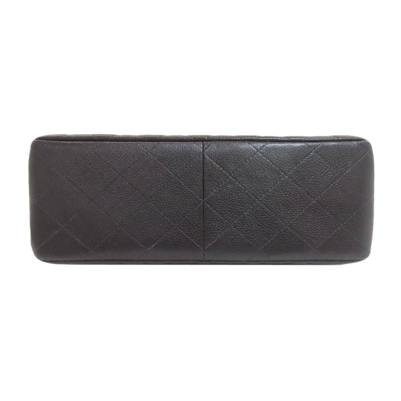 Chanel Quilted Double Face Silver Handbag Grained Calfskin