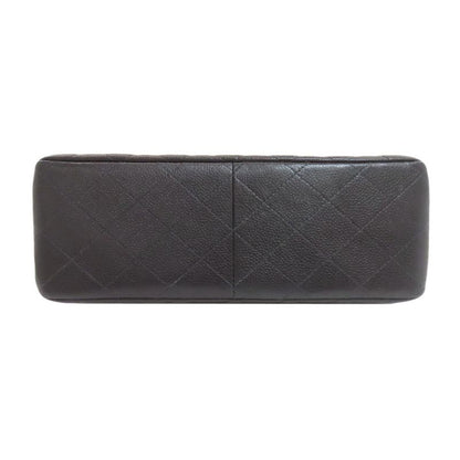 Chanel Quilted Double Face Silver Handbag Grained Calfskin