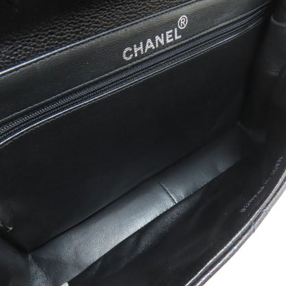Chanel Quilted Double Face Silver Handbag Grained Calfskin