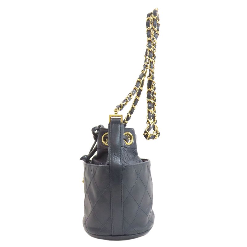 Chanel Bicolor Gold Shoulder Bag Lambskin