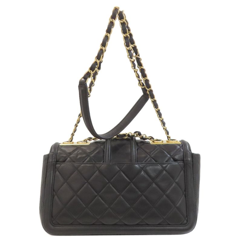 Chanel Chain Shoulder Quilted Gold Bag Lambskin