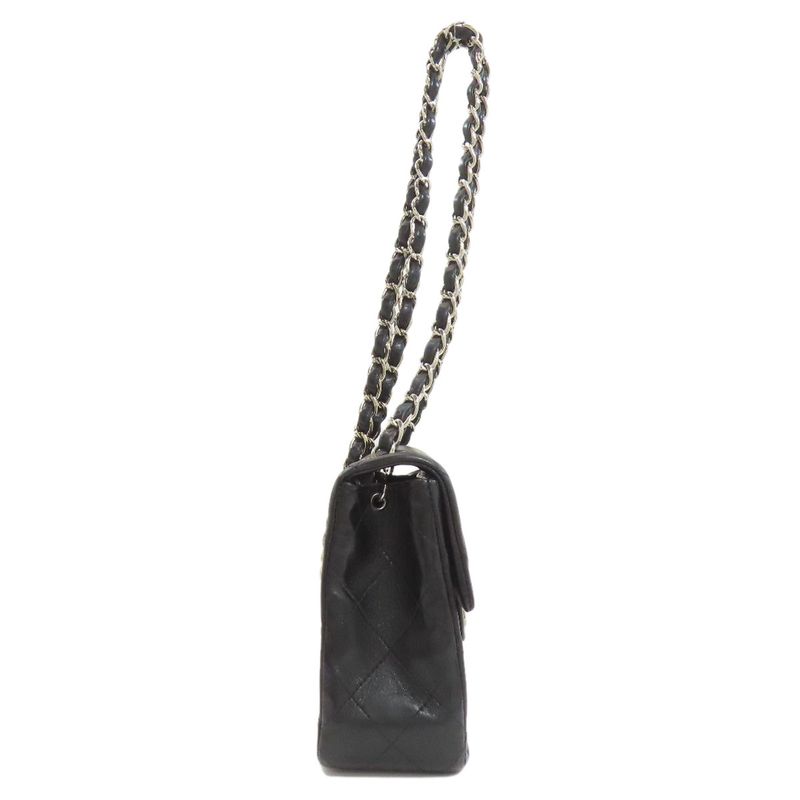 Chanel Chain Shoulder Quilted Silver Bag Lambskin