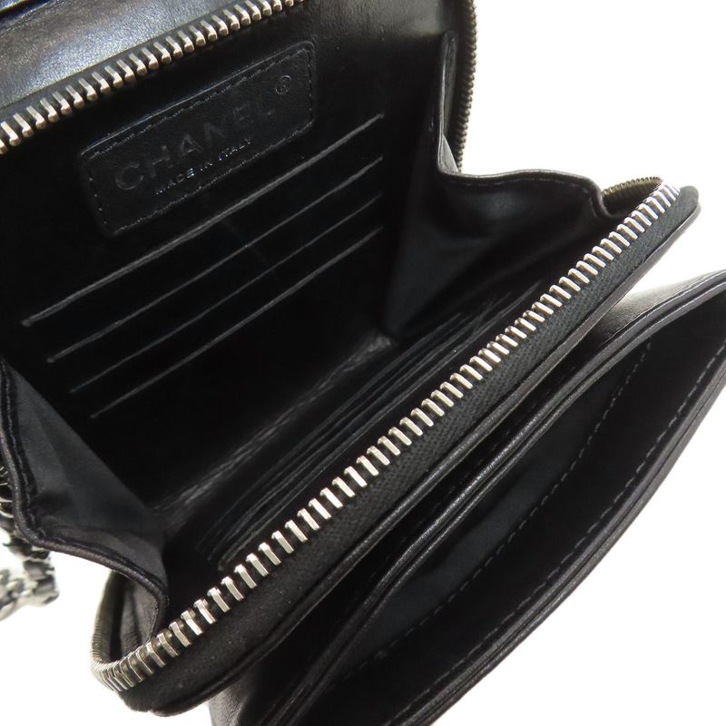 Chanel Chain Shoulder Quilted Silver Bag Lambskin