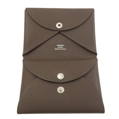 Hermes Calviduo Ecorse Silver Card Case Epsom