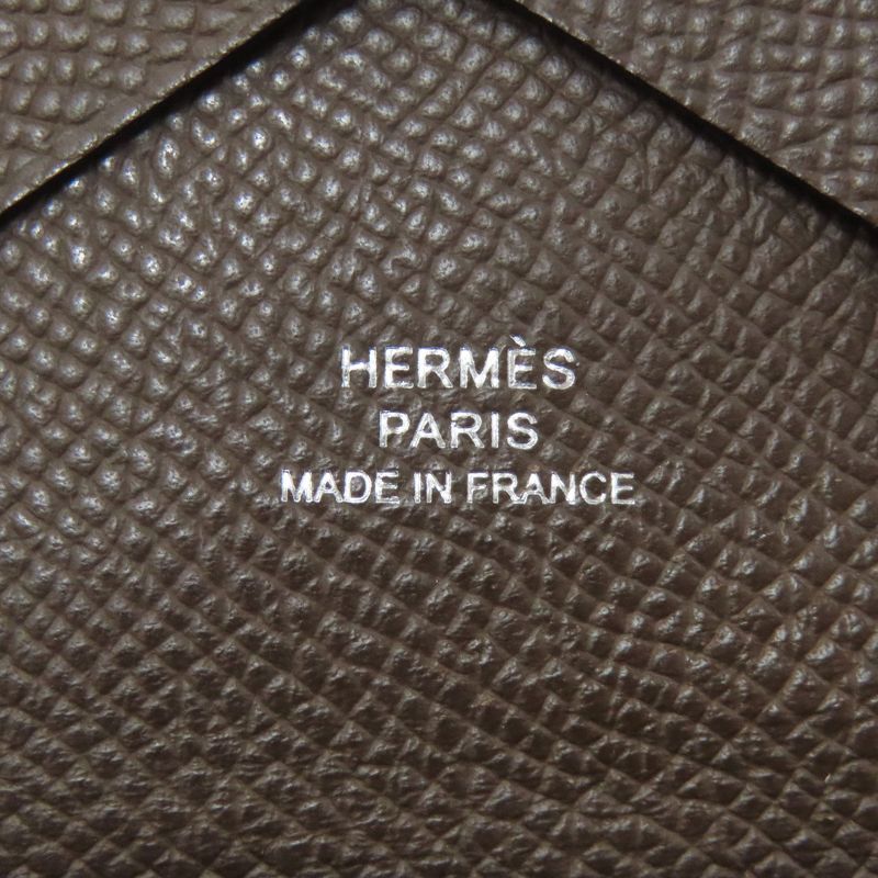 Hermes Calviduo Ecorse Silver Card Case Epsom