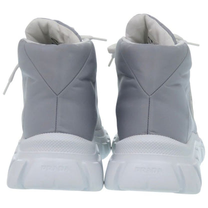 Prada High Cut Logo Re-Nylon Econyle Gray Sneakers